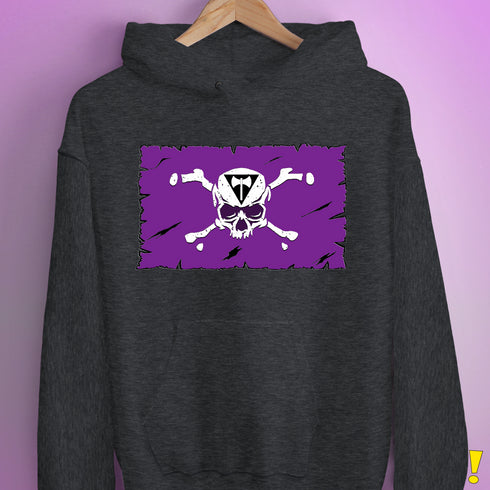 Lesbian Labrys Pride Pirate Flag Hoodie - Dark Grey Heather